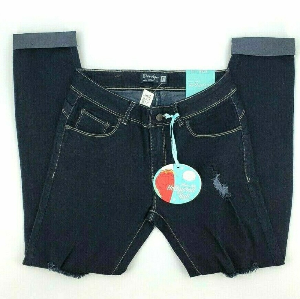 Blue Age Hollywood Butt Destroyed Stretch Jeans